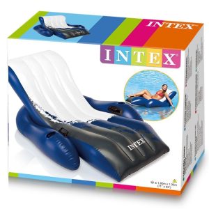Intex Floating Recliner Lounge - Aufblasbarer Badelounge, mehrfarbig, 180 x 135 cm