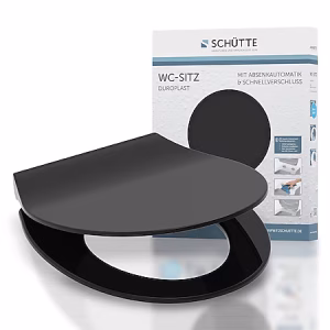 SCHÜTTE SLIM WC-Sitz | Duroplast Toilettensitz mit Absenkautomatik | Toilettendeckel mit Schnellverschluss…